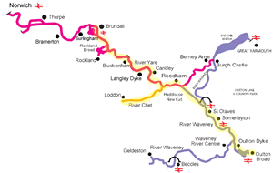 Map of Southern Broads rivers